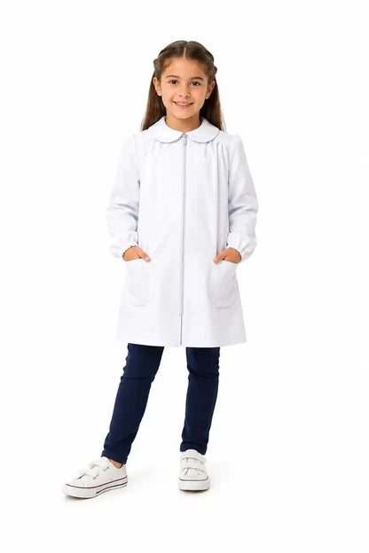 Grembiule asilo bambina con zip centrale Siggi made in Italy senza ricamo 3380