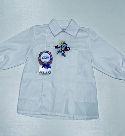 Grembiule asilo bambino con abbottonatura laterale Ambrosino ricamo Calcio R501