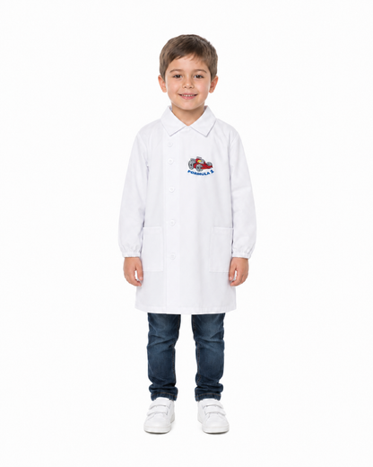 Grembiule asilo bambino con abbottonatura laterale Ambrosino ricamo Formula1 Q506