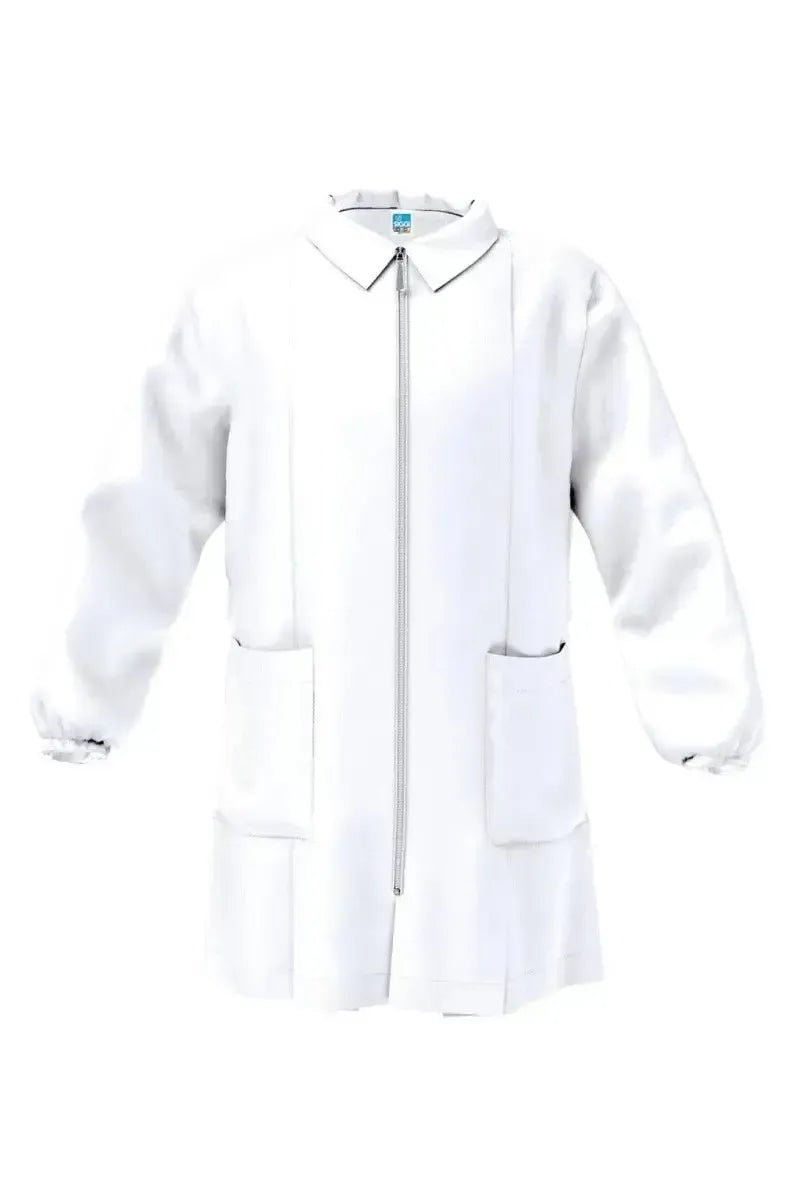 Grembiule asilo bianco bambino con zip Siggi senza ricamo 3379