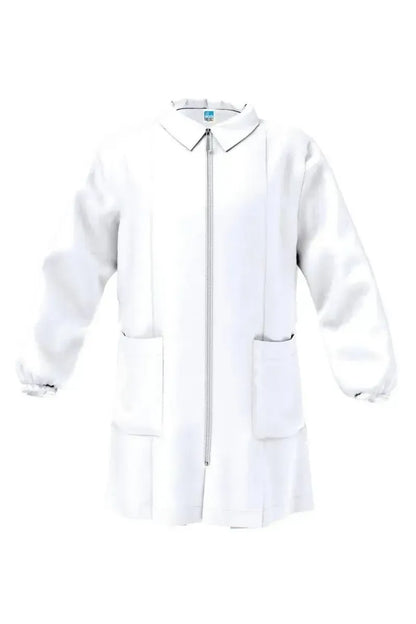 Grembiule asilo bianco bambino con zip Siggi senza ricamo 3379