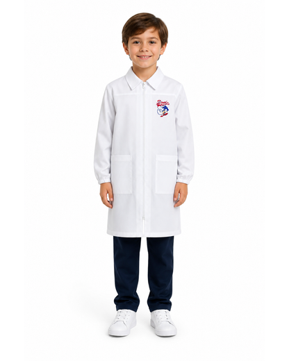Grembiule bianco asilo bambino con zip centrale Sonic Nintendo G406ZIPA26