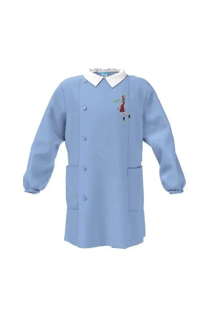 Grembiule celeste scuola elementare bambino Siggi Made in Italy ricamo Basket 3785