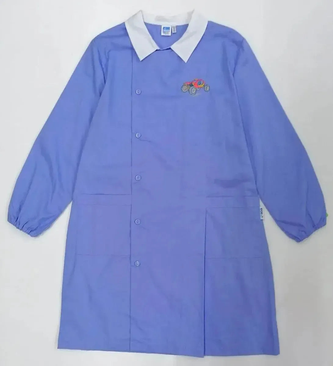 Grembiule celeste scuola elementare bambino Siggi Made in Italy ricamo Quad 3784