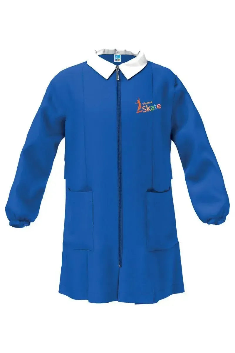 Grembiule con zip scuola elementare blu bambino Siggi Made in Italy ricamo Extreme Skate 4100