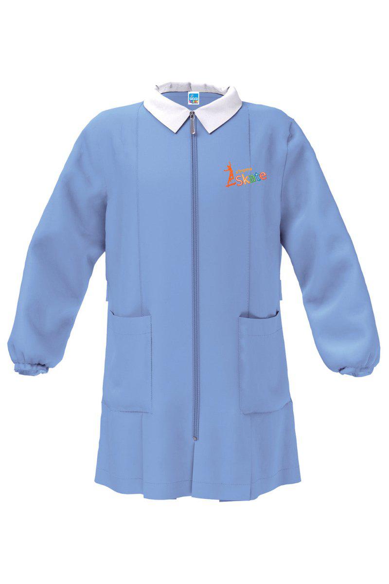 Grembiule con zip scuola elementare celeste bambino Siggi Made in Italy ricamo Extreme Skate 4100