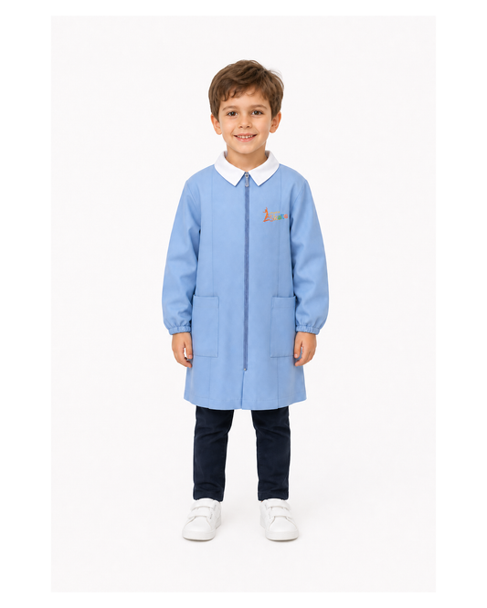 Grembiule con zip scuola elementare celeste bambino Siggi Made in Italy ricamo Extreme Skate 4100