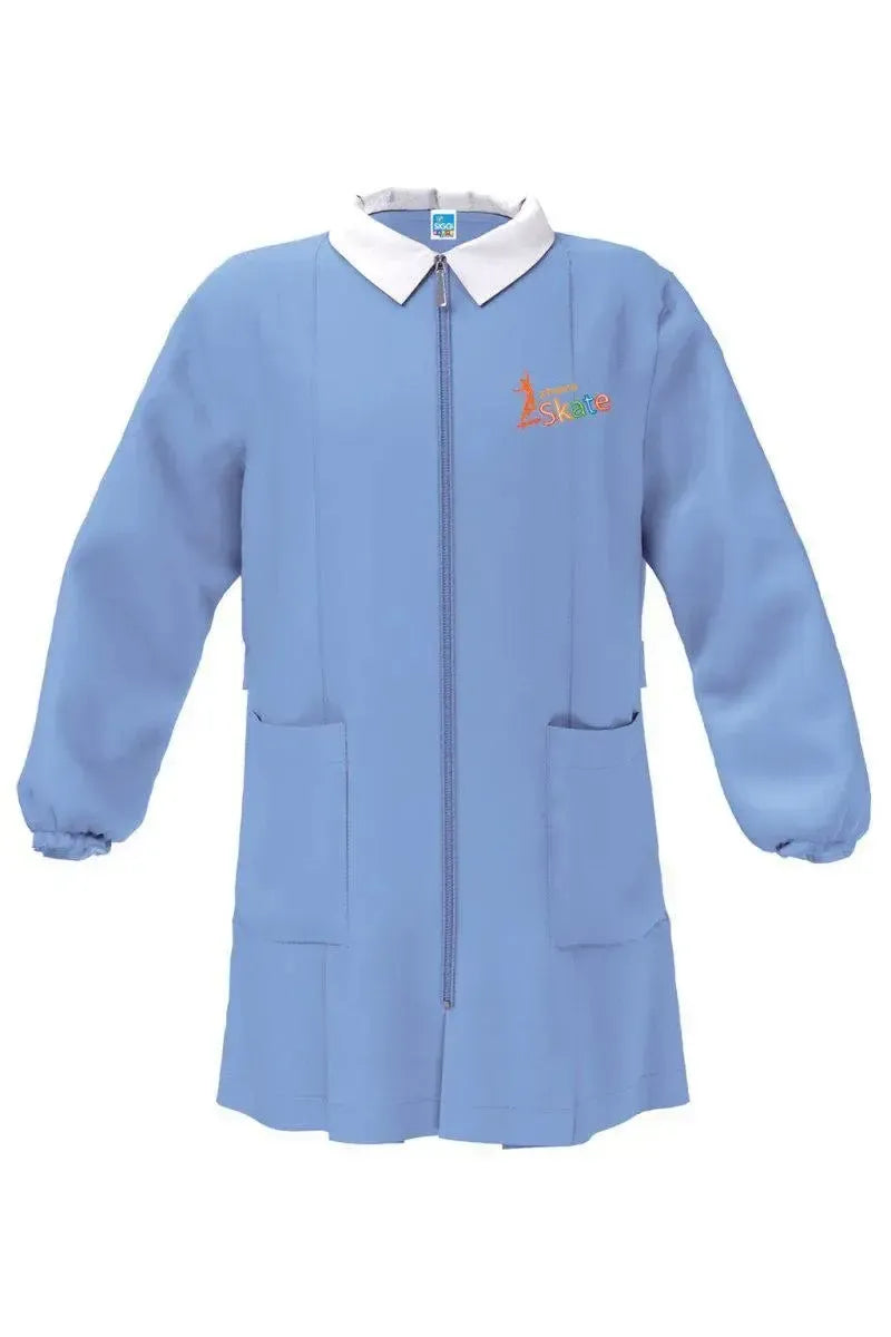 Grembiule con zip scuola elementare celeste bambino Siggi Made in Italy ricamo Extreme Skate 4100