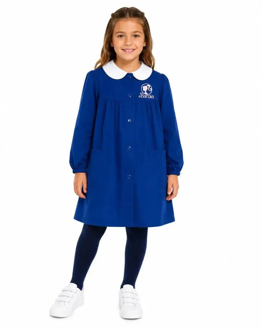 Grembiule scuola elementare Blu bambina Disney ricamo Barbie Made in Italy G201