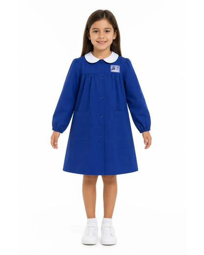Grembiule scuola elementare Blu bambina Disney ricamo Frozen Made in Italy G202