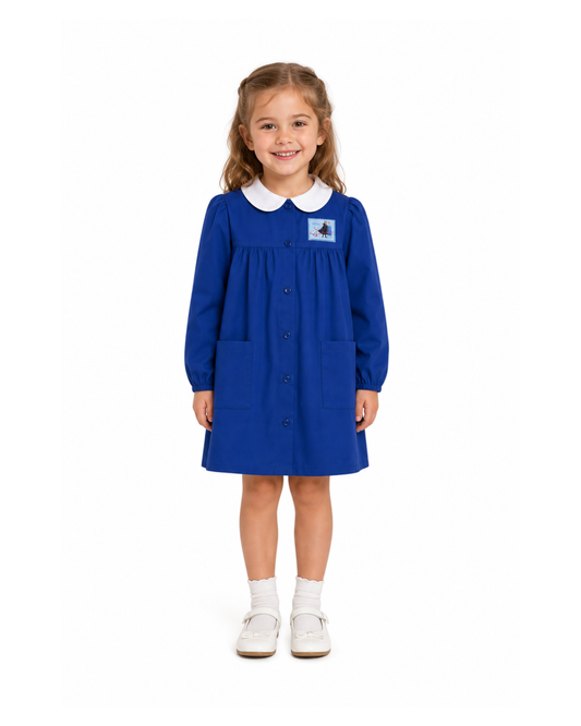 Grembiule scuola elementare Blu bambina Disney ricamo Frozen Made in Italy G202