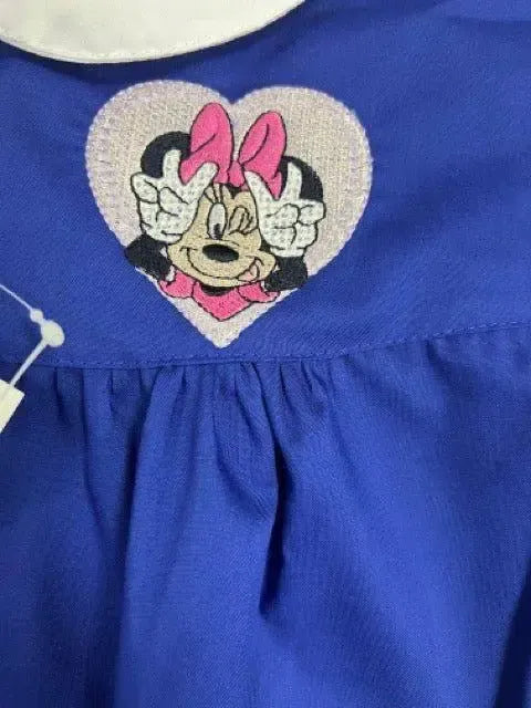 Grembiule scuola elementare Blu bambina Disney ricamo Minnie Made in Italy G204