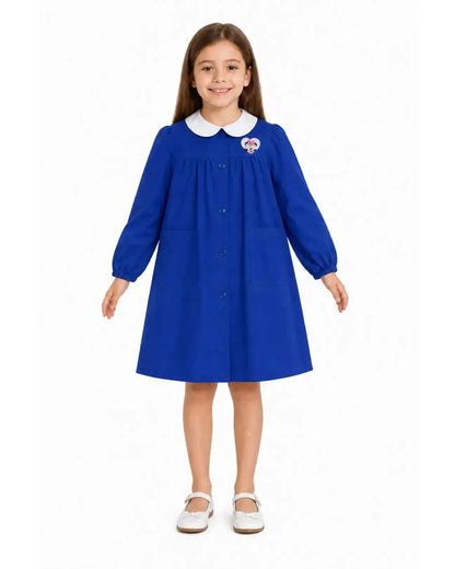 Grembiule scuola elementare Blu bambina Disney ricamo Minnie Made in Italy G204