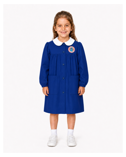 Grembiule scuola elementare Blu bambina Disney ricamo Stitch Made in Italy G205