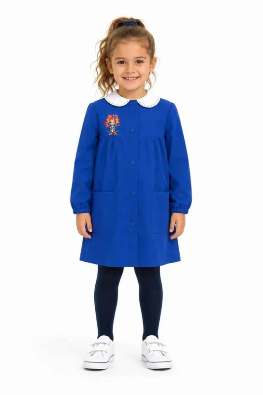 Grembiule scuola elementare Blu bambina Siggi Made in Italy ricamo Capelli Arcobaleno 4366