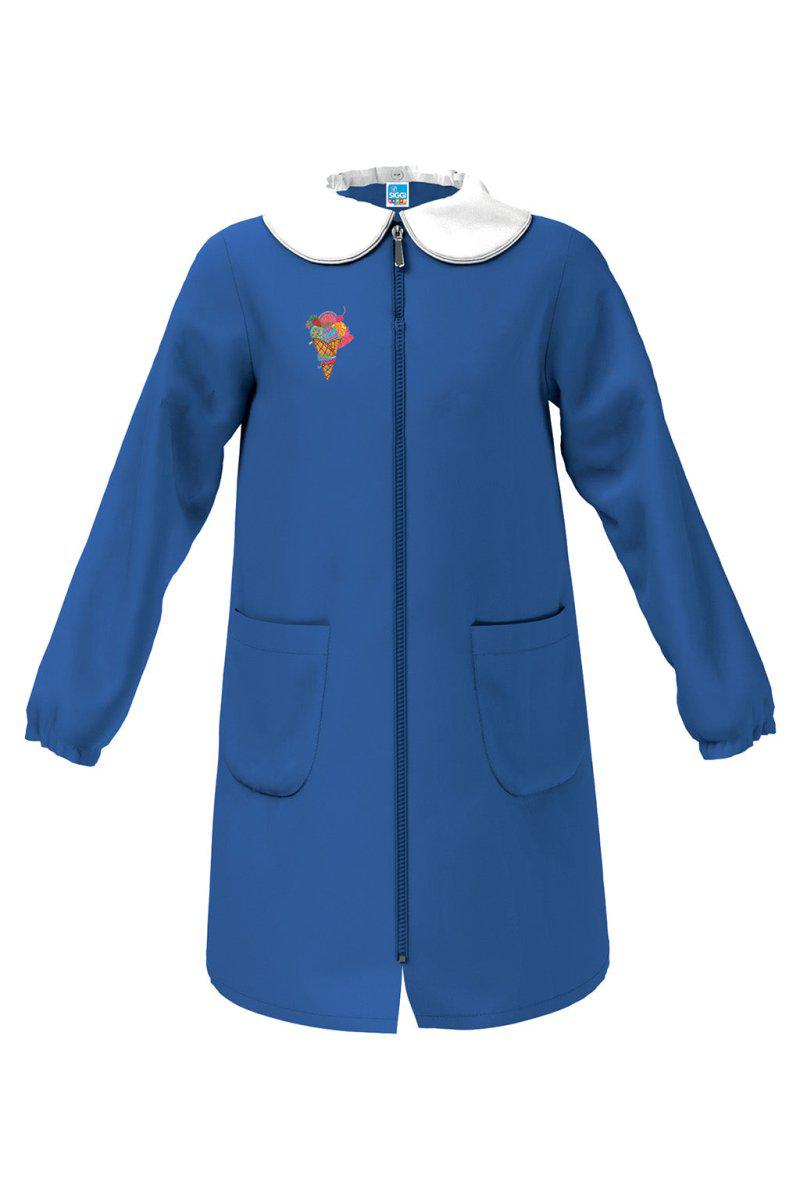 Grembiule scuola elementare Blu bambina Siggi Made in Italy ricamo Gelato con zip 4073