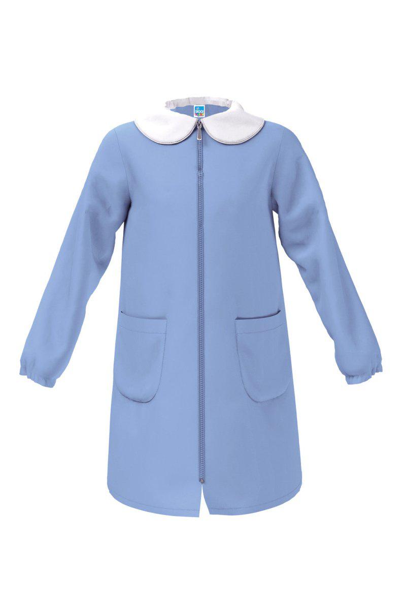 Grembiule scuola elementare Celeste bambina con zip Siggi Made in Italy senza ricamo 1969