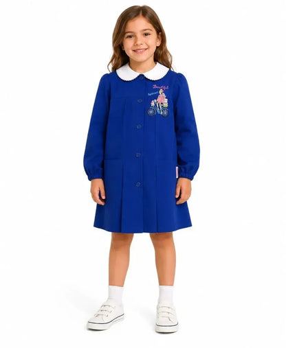 Grembiule scuola elementare bambina Ambrosino Made in Italy ricamo Beautiful O106