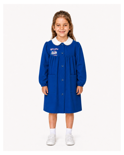 Grembiule scuola elementare bambina Ambrosino Made in Italy ricamo Glam Bag Q108