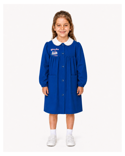 Grembiule scuola elementare bambina Ambrosino Made in Italy ricamo Glam Bag Q108