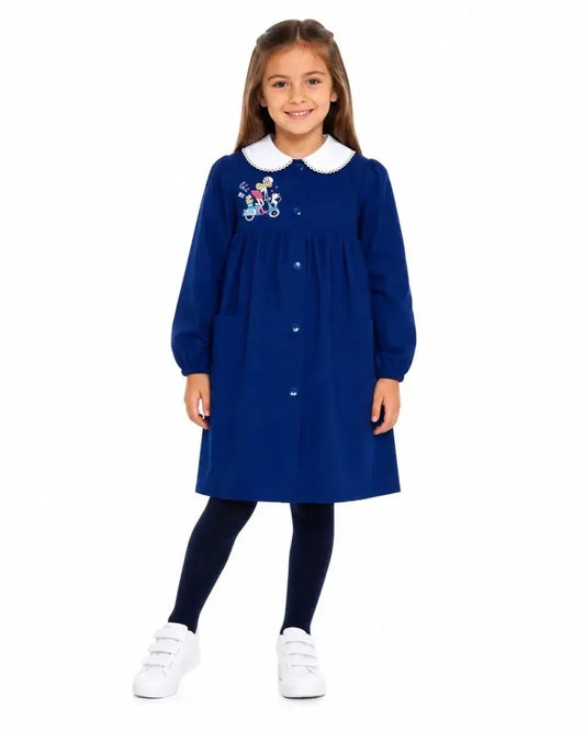 Grembiule scuola elementare bambina Ambrosino Made in Italy ricamo Love R104