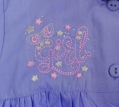Grembiule scuola elementare bambina celeste Ambrosino Made in Italy ricamo Girl N101