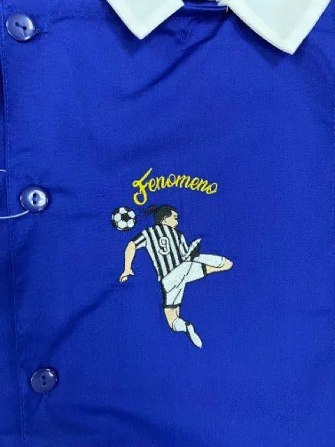 Grembiule scuola elementare bambino Ambrosino Made in Italy ricamo Calcio Fenomeno O206