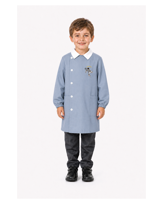 Grembiule scuola elementare bambino Ambrosino Made in Italy ricamo Calcio O206
