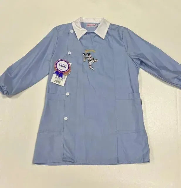 Grembiule scuola elementare bambino Ambrosino Made in Italy ricamo Calcio O206