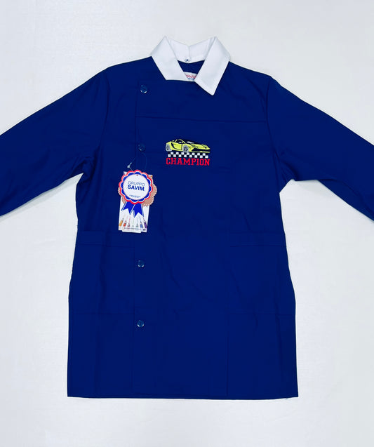 Grembiule scuola elementare bambino Ambrosino Made in Italy ricamo Champion R204
