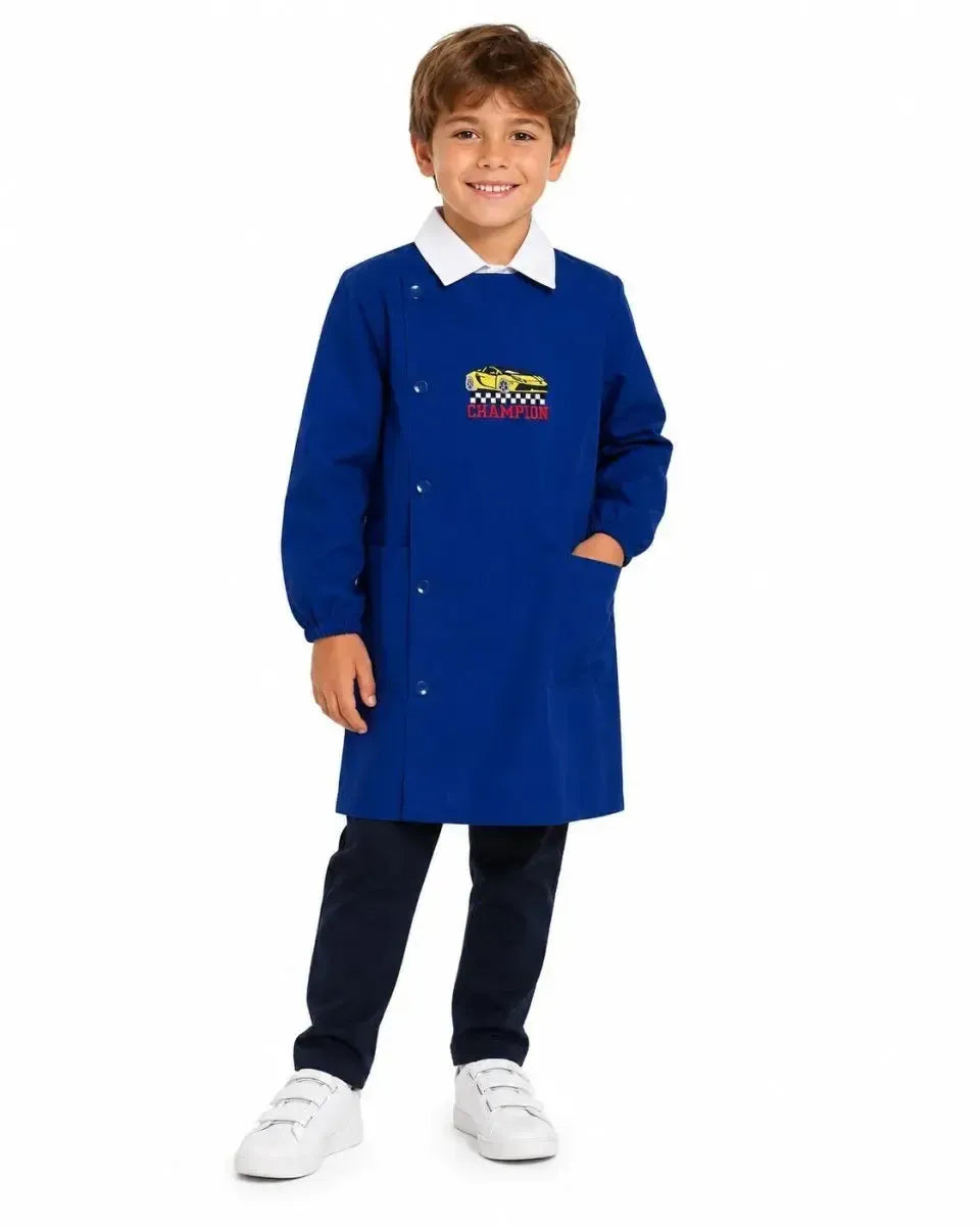 Grembiule scuola elementare bambino Ambrosino Made in Italy ricamo Champion R204