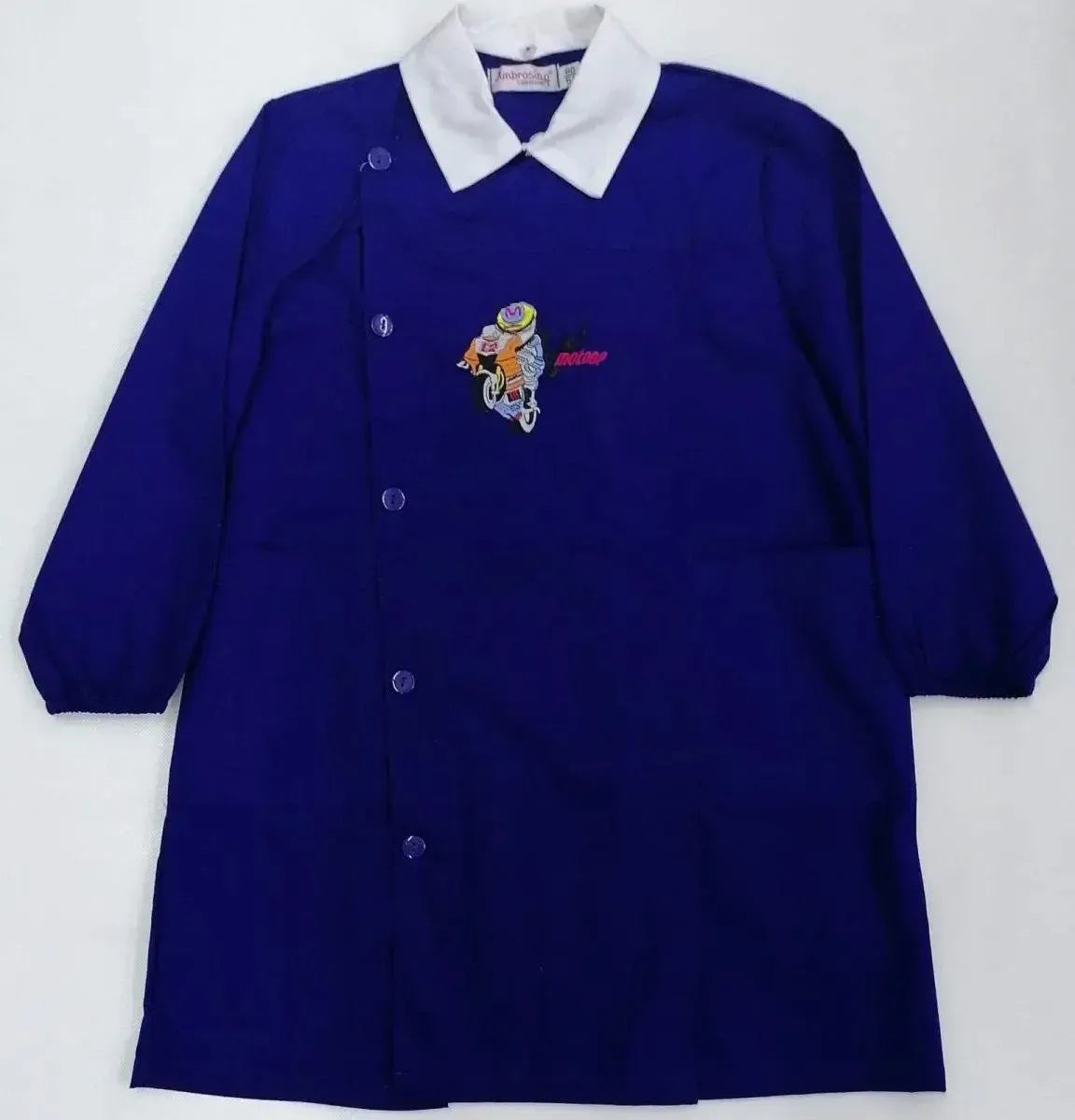 Grembiule scuola elementare bambino Ambrosino Made in Italy ricamo Moto GP N202