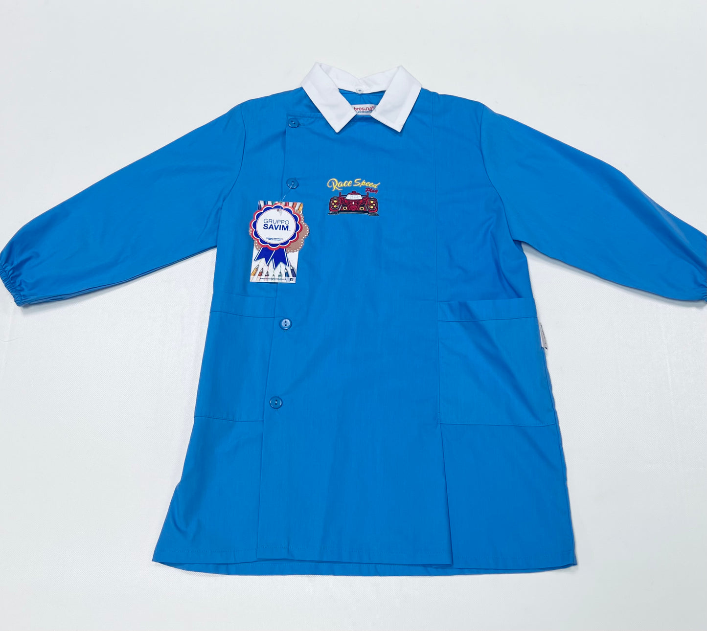 Grembiule scuola elementare bambino Ambrosino Made in Italy ricamo Race Speed Q208