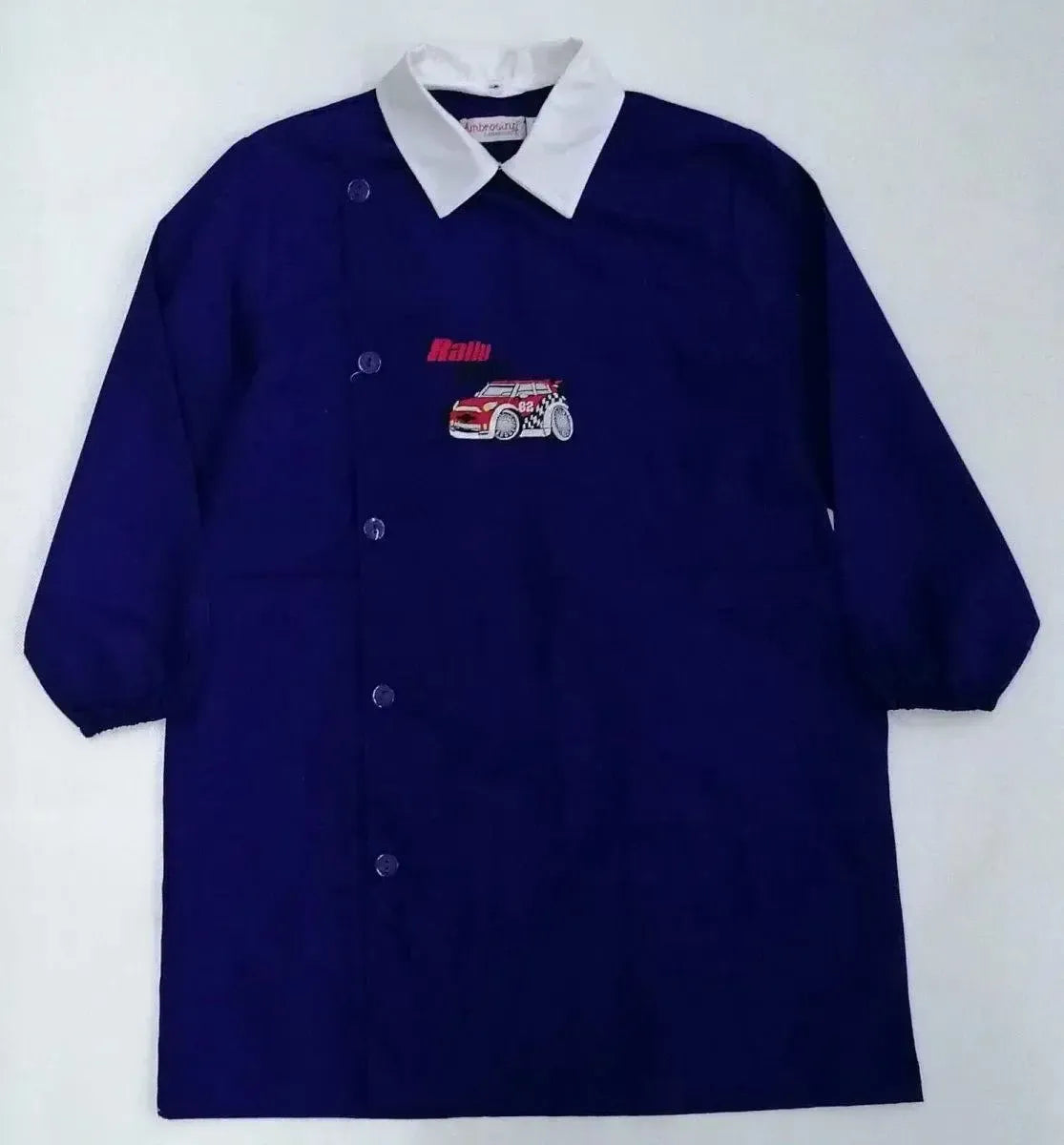Grembiule scuola elementare bambino Ambrosino Made in Italy ricamo Rally World N205