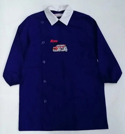 Grembiule scuola elementare bambino Ambrosino Made in Italy ricamo Rally World N205