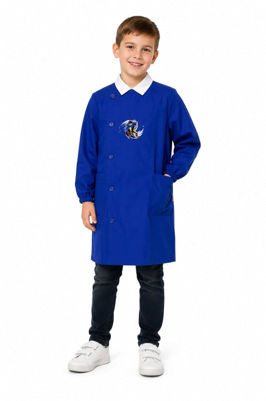 Grembiule scuola elementare bambino Ambrosino Made in Italy ricamo Skate S202