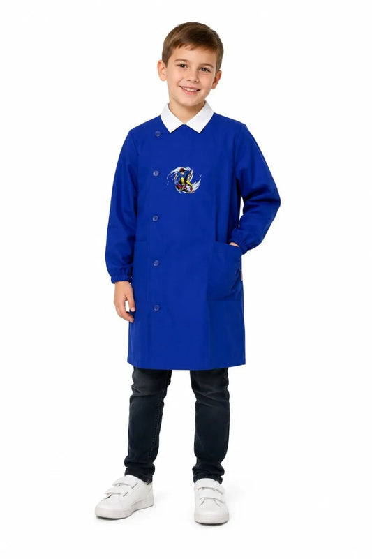 Grembiule scuola elementare bambino Ambrosino Made in Italy ricamo Skate S202