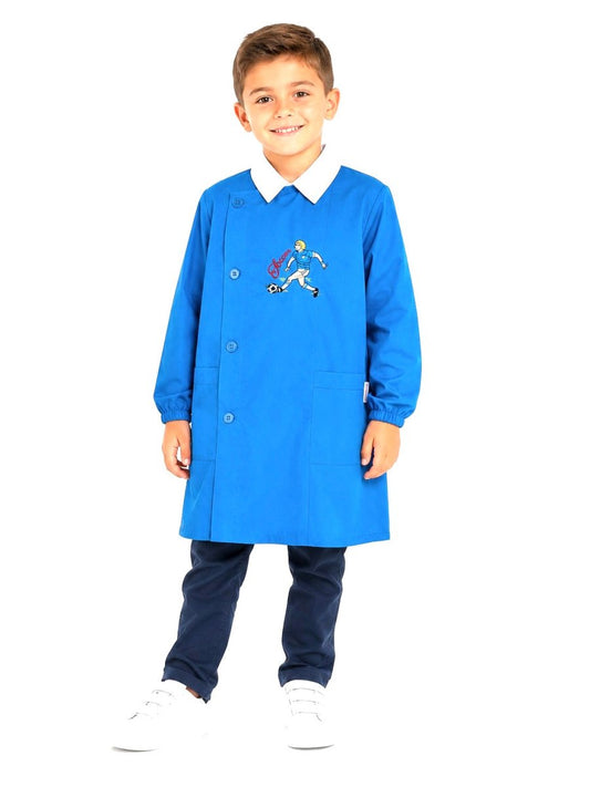 Grembiule scuola elementare bambino Ambrosino Made in Italy ricamo Soccer Q207