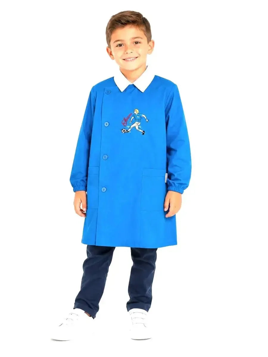 Grembiule scuola elementare bambino Ambrosino Made in Italy ricamo Soccer Q207