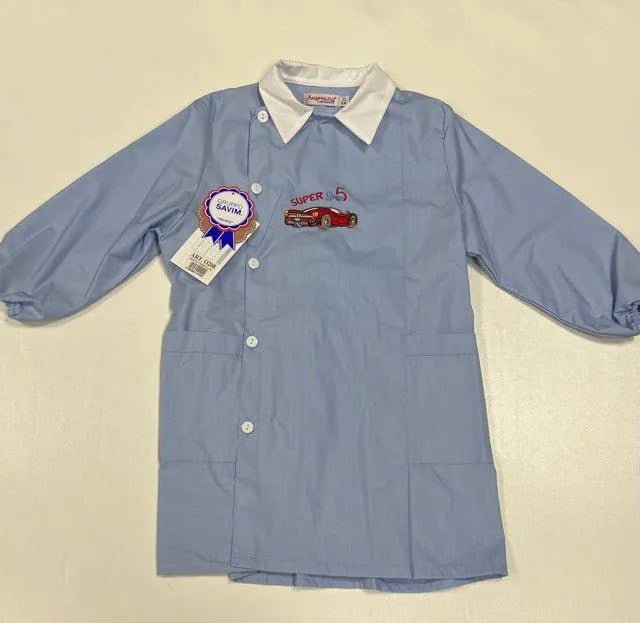 Grembiule scuola elementare bambino Ambrosino Made in Italy ricamo Super Sport O208
