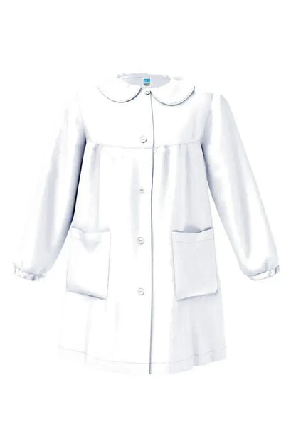 Grembiule scuola elementare bianco bambina Siggi Made in Italy senza ricamo 2888