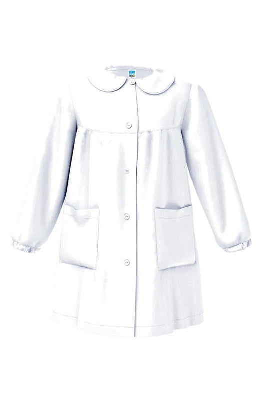 Grembiule scuola elementare bianco bambina Siggi Made in Italy senza ricamo 2888