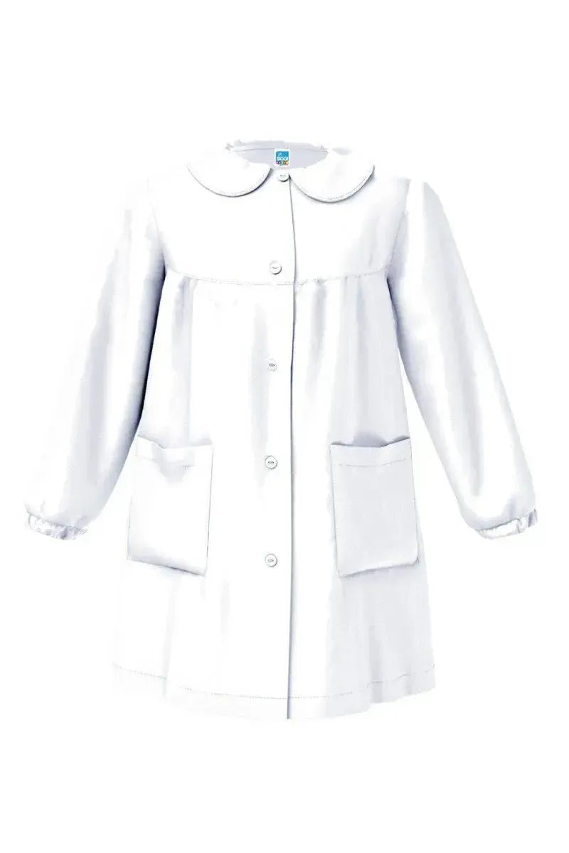 Grembiule scuola elementare bianco bambina Siggi Made in Italy senza ricamo 2888