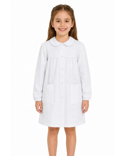 Grembiule scuola elementare bianco bambina Siggi Made in Italy senza ricamo 2888