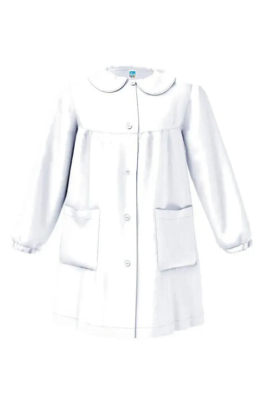 Grembiule scuola elementare bianco bambina Siggi Made in Italy senza ricamo 2888