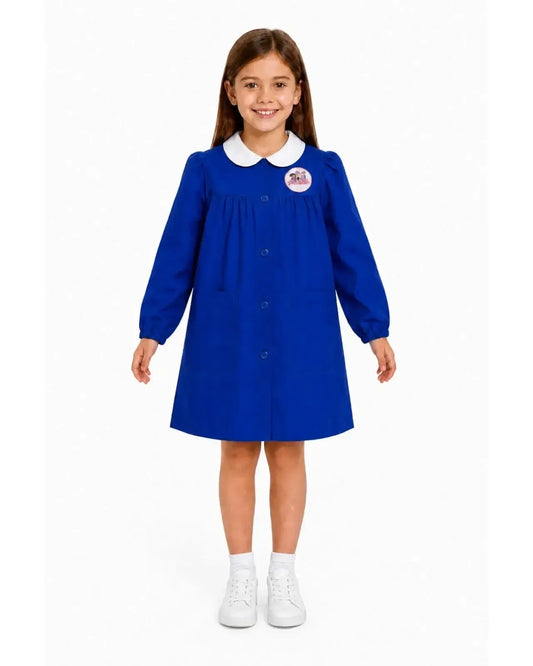 Grembiule scuola elementare blu bambina Disney ricamo Principesse Made in Italy G203