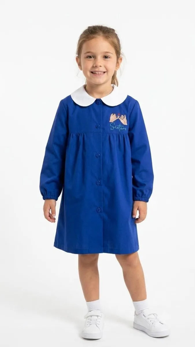 Grembiule scuola elementare blu bambina Nazareno Gabrielli Made in Italy Systers 0842A26