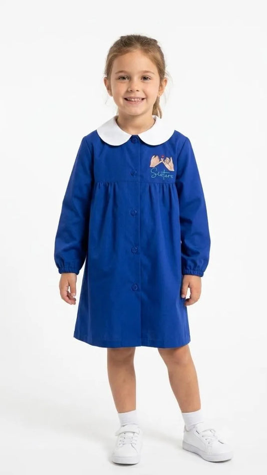 Grembiule scuola elementare blu bambina Nazareno Gabrielli Made in Italy Systers 0842A26