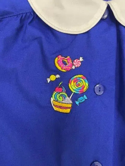 Grembiule scuola elementare blu bambina Siggi Made in Italy Sweet 3907