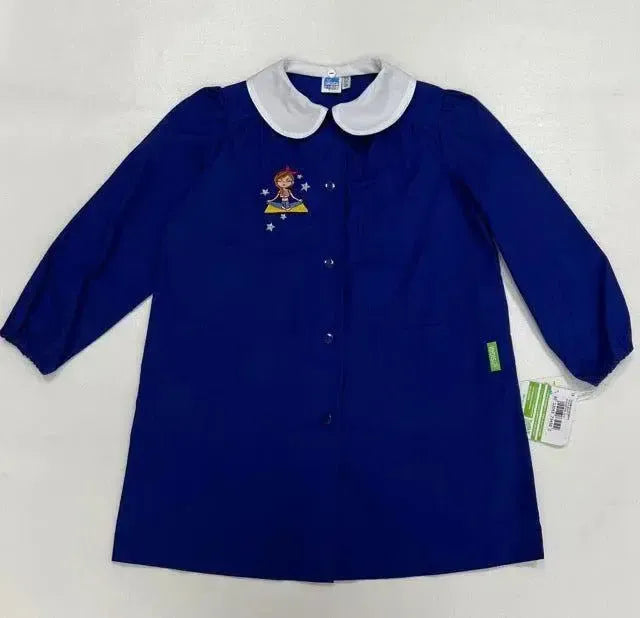 Grembiule scuola elementare blu bambina Siggi Made in Italy collezione green Yoga 3953